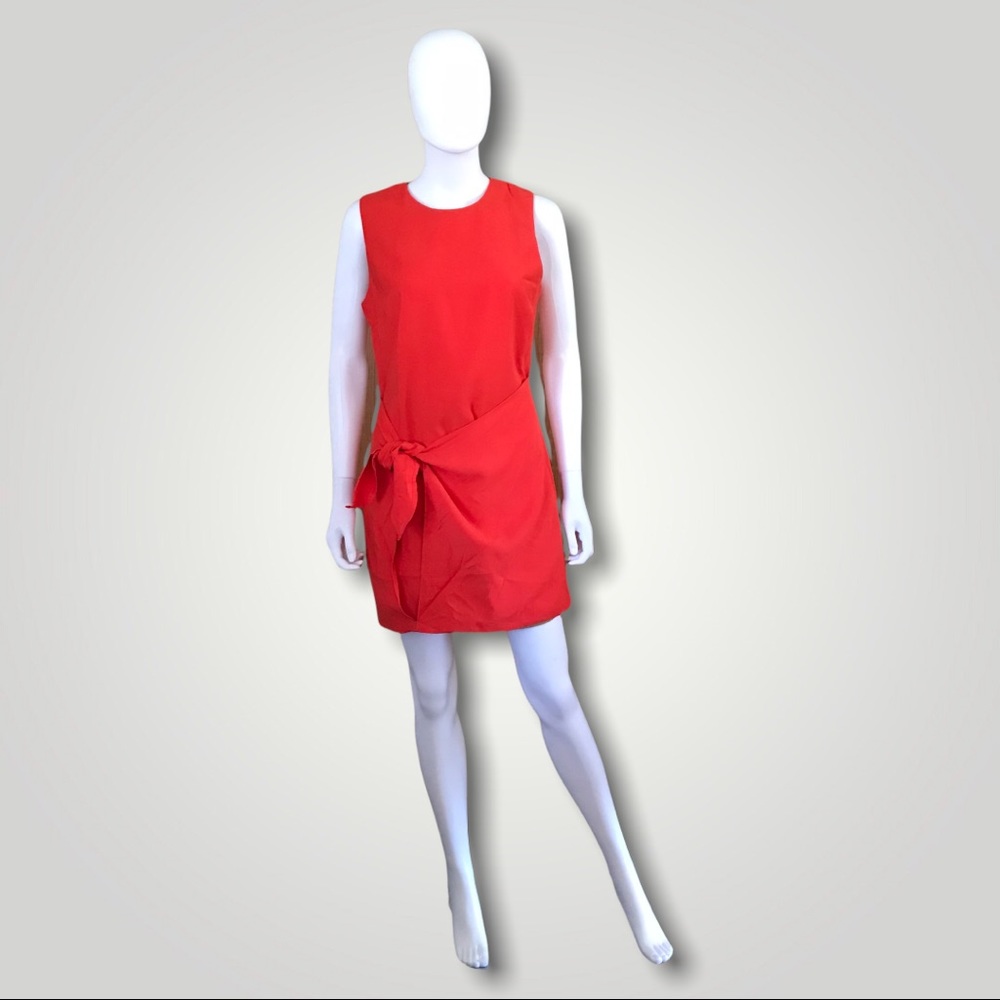 Line & Dot Sleeveless Tangerine Dress